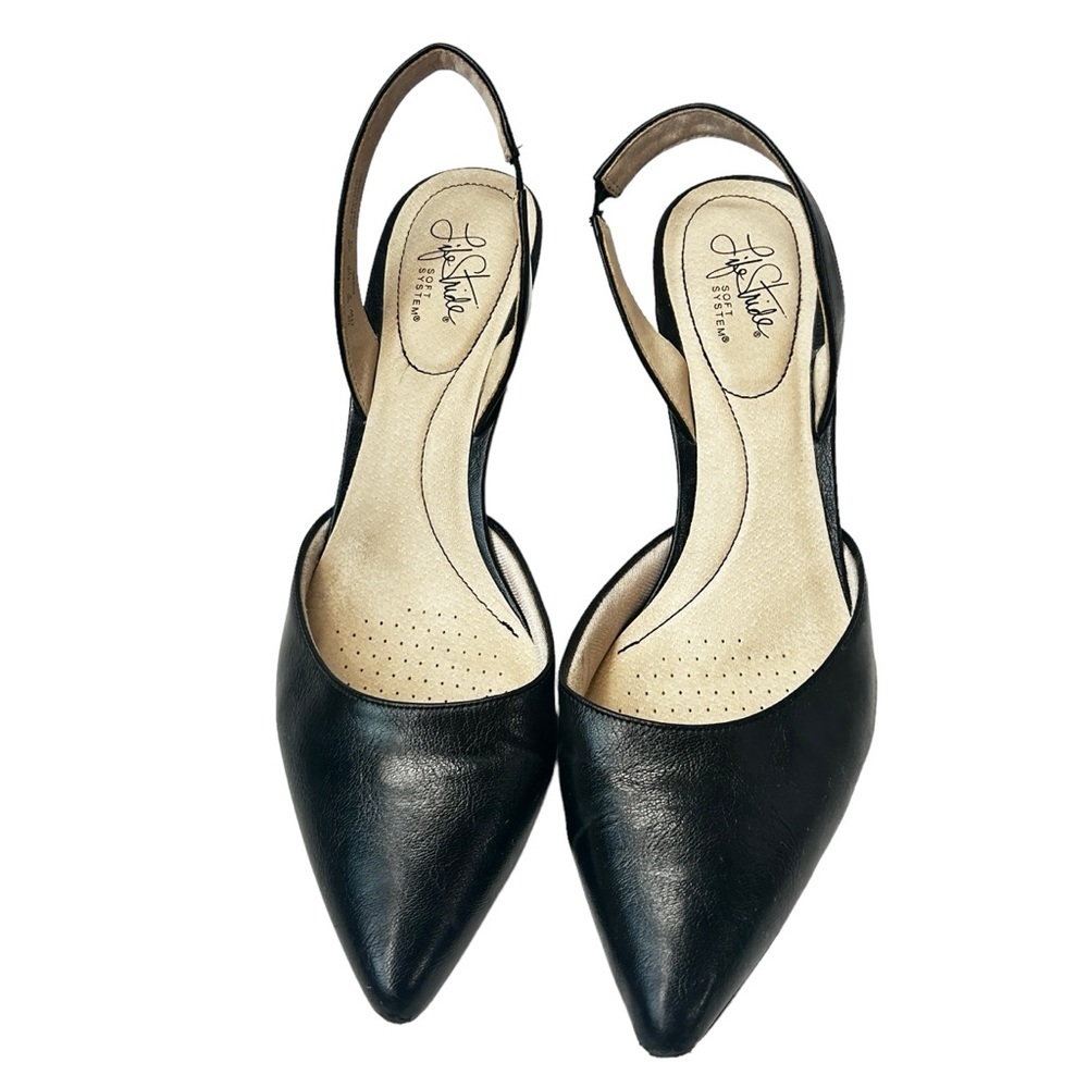 Life Stride Shane Black Pointy Toe Sandal Heel Pump - Picture 3 of 8